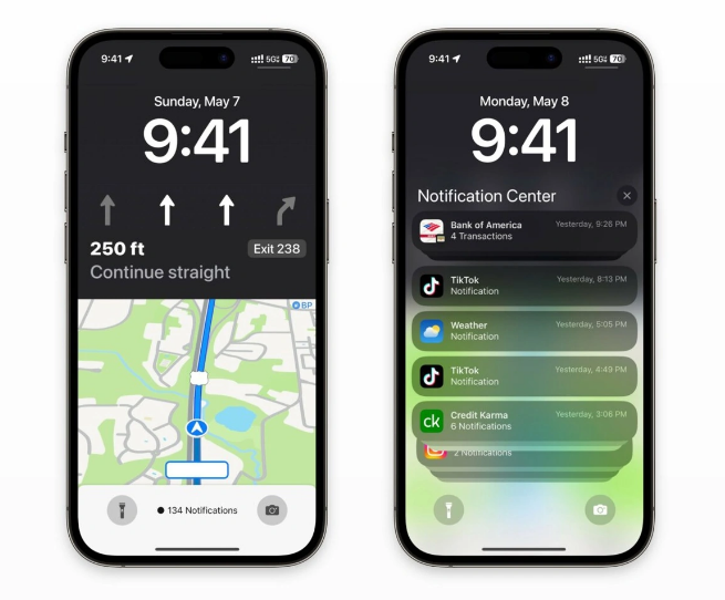 宜君苹果维修服务分享iOS17锁屏地图导航半屏显示长什么样 
